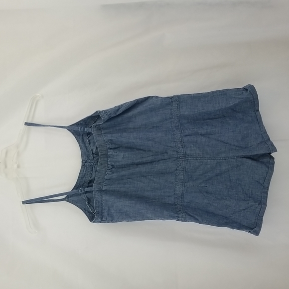 GAP 100% Cotton Chambray Denim Romper Shortall with Drawstring Waist and Pockets - Picture 5 of 14